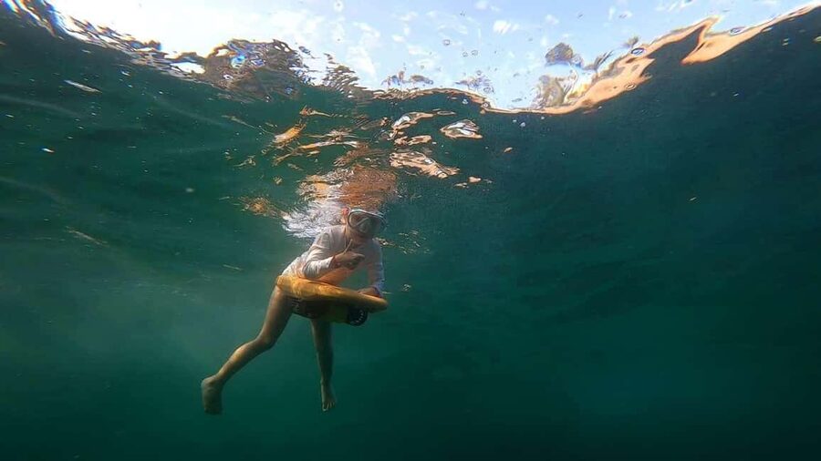 Nice, Cap d'Ail: Sea Scooter Snorkeling Tour - Learning to control the scooter