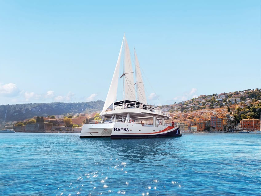 Nice : Dinner at Sea on a Maxi Catamaran - Villefranche, Cap Ferrat - Sailing toward Villefranche or Saint-Jean Cap Ferrat