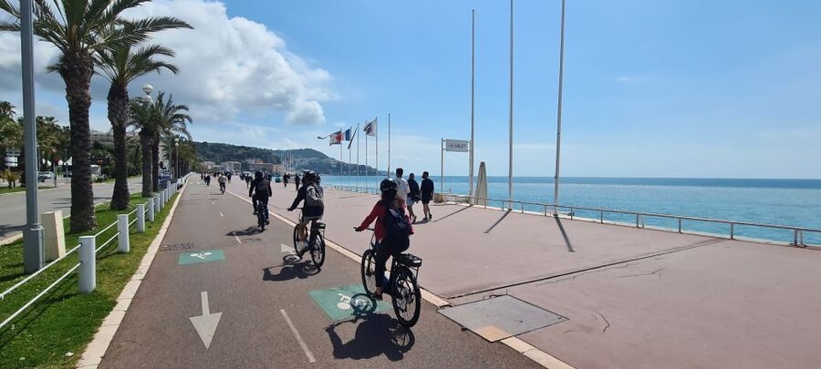 Nice: Panoramic French Riviera E-Bike Tour - The #ILoveNICE stop and the Bay of Angels