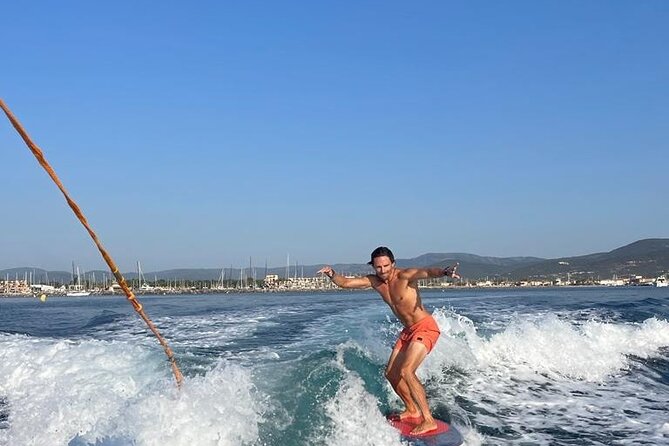 Private Boat Tour on Super Air Nautique 210 - Plage des Graniers: a choice between swimming and a beach drink