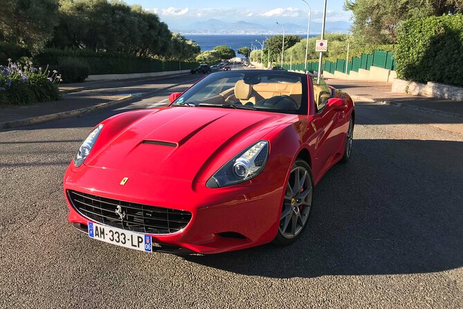 Private Tour of Juan les Pins by Ferrari - A Ferrari ride with Juan-les-Pins scenery